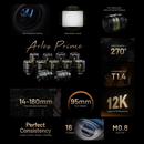 DZOFILM Arles Prime 18/25/35/50/75/100mm(PL_Black_Case_6pcs_Imperial), Vista Vision Full-Frame High-Speed Prime, PL and EF Mount, T1.4 Fast Aperture, 16-Blade Iris, M86 Front Filter