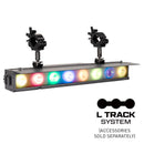 ADJ ElectraPix Bar 8, IP65 1/2 Meter Bar, Battery Powered, 8 x 20 Watt HEX LED Rgbaluv Individual Pixel Control, Backround RGB LEDs, Aria X2 Wireles, 20 Degree Diffusion Filter, L Track System