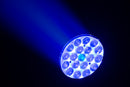 Eliminator Lighting Mega Par Z Wash, LED Wash Par with 19 x 15W RGBW 4-in-1 LEDs, Motorized 10 to 60 Degree Zoom, 3 Independent Color Zones, 2 DMX Channel Modes