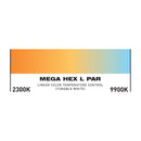Eliminator Mega Hex L Par, Compact Lightweight LED Hex Par, 4 x 20 Watt RGBLA+UV LEDs, High CRI