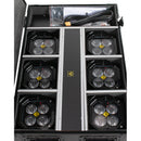 ADJ Mirage Q6 Pak Black, Pack Includes Six IP65 Battery Powered Fixtures with Black Finish, 4 x 10 Watt RGBA LEDs, 11 Degree