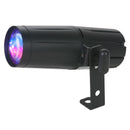 ADJ Pinspot LED Quad DMX, High Powered DMX Pin Spot, 8 Watt Quad Color RGBW LED, 15 Degree Beam Angle