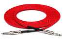 HOSA - Cloth Guitar Cable, Hosa Straight to Same, 18 ft, Red/Green