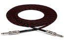HOSA - Cloth Guitar Cable, Hosa Straight to Same, 18 ft, Black/Red