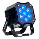 ADJ MOD STQ, Par, 7 x 8 Watt RGBW LEDs, 17 Degrees, Includes Three Frost Filters, 20,40, & 60 Degrees, 3&5 Pin, Powercon in and Out