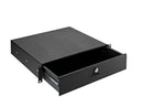 K&M 49122 Rackmount Storage, Black, With Keylock, Heavy-Duty Slides, Steel