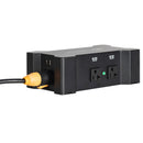 Accu-Cable Power Bone T1ED, Power Distribution Box with 2 x Seetronic IP65 Outdoor Locking Power Input and Thru, 4 x Standard Indoor Edison Output Sockets