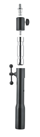 K&M 66390 TV Spigot Adapter Bundle, Black, Aluminum, Steel