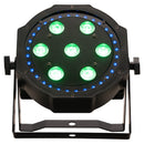 Eliminator Lighting LP 8R, Compact LED Par with 7 x 8W RGBW 4-in-1 Center LEDs and 32 RGB Ring LEDs, Animated Ring Effects, Wireless Remote, 4 DMX Channel Modes