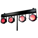 Eliminator Dotz TPar Sys Plus, Portable Par Lighting System, Includes 4 x 30 Watt COB RGB LEDs, Tripod Stand, Foot Controller, RF Remote, and Travel Bag