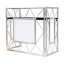 Accu-Stand Pro Event Table II, Professional Event Table with Carpeted Tabletop, Metal Frame, Folds in Half for Easy Transport, Removable Front Signage, Holds 200 lbs, Weighs 43 lbs
