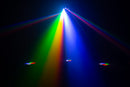 Eliminator Lighting CenterDroid, Multi-Effect Light with 10 x 15W RGBW 4-in-1 LEDs, 100mW Red and 50mW Green Lasers, Tilting Arms, Rotating Optics, 22 DMX Channels