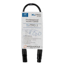 Accu-Cable XLPRO-1, 1 ft Pro XLR M to XLR F