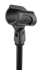 K&M 85070 Microphone Clip - Ten Pack, Black, Pack of 10, Elastic Mic Support, Plastic