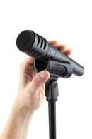 K&M 85070 Microphone Clip - Ten Pack, Black, Pack of 10, Elastic Mic Support, Plastic