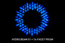ADJ Hydro Beam X1, 100 Watt Osram Sirius HRI, 6000 Hour, Discharge Lamp. Razor Sharp 3 Degree Beam, IP65 Outdoor Rating, 16 Facet Circular Prism, Frost Filter, 5 Pin DMX IP65