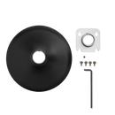 Shure A900B-R-PM, 1.5" Pole Mount Kit, Round, Black Cover (Pole not included)