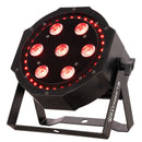 Eliminator Lighting LP 8R, Compact LED Par with 7 x 8W RGBW 4-in-1 Center LEDs and 32 RGB Ring LEDs, Animated Ring Effects, Wireless Remote, 4 DMX Channel Modes