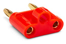 HOSA - Connector, Dual Banana, Red