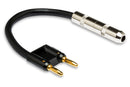 HOSA - Speaker Adapter, Hosa 1/4 in TS to Dual Banana, 6 in, Black