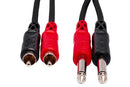 HOSA - Stereo Interconnect, Dual 1/4 in TS to Dual RCA, 4 m