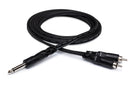 HOSA - Y Cable, 1/4 in TS to Dual RCA, 1 m
