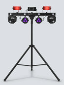 Chauvet DJ GigBAR Move + ILS, 6-in-1 Pack-n-Go Lighting System with Moving Heads, Derbys, Pars, Lasers and Strobes, ILS Compatible