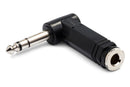 HOSA - Right-angle Adapter, 1/4 in TRS to Same