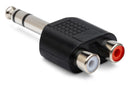 HOSA - Adapter, Dual RCA to 1/4 in TRS