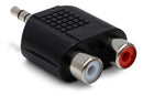 HOSA - Adapter, Dual RCA to 3.5 mm TRS