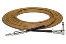 HOSA - Tweed Guitar Cable, Hosa Straight to Right-angle, 18 ft