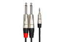 HOSA PRO - Pro Stereo Breakout, REAN 3.5 mm TRS to Dual 1/4 in TS, 10 ft