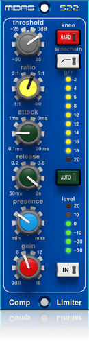 Midas COMPRESSOR LIMITER 522 V2 500 Series Compressor/Limiter with Dynamic Presence Control