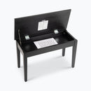 On-Stage KB8904B, Deluxe Keyboard/Piano Bench, Height 19.5", 240 lbs. Weight Capacity, Wood / Vinyl Construction, Black Satin
