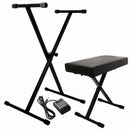 On-Stage KPK6520-CB, Keyboard Stand and Bench Pack with Keyboard Sustain Pedal, Bolted Stand Construction Provides Durability for Reliable Performance, Stand Height Adjusts to a Comfortable Level for Playing While Sitting