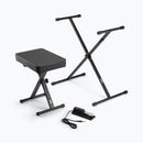 On-Stage KPK6550, Keyboard Stand and Bench Pack with Keyboard Sustain Pedal, A Complete Setup for Comfortably Playing a Keyboard and Controlling, Bolted Stand Construction Provides Durability for Reliable Performance