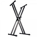 On-Stage KS7171, Double-X Keyboard Stand with Bolted Construction, Height Adjustment 27" - 39", 120 lb Weight Capacity, 11" - 31" Base Spread, Bolted Metal Construction, Black
