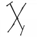 On-Stage KS7190, Single-X Keyboard Stand, Height Adjustment 27" - 38", 90 lbs. Weight Capacity, 11" - 31" Base Spread, Bolted Metal Construction, Black