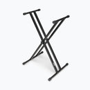 On-Stage KS7191, Double-X Keyboard Stand, Height Adjustment 27" - 39", 120 lb Weight Capacity, 11" - 31" Base Spread, Welded Metal Construction, Black