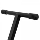 On-Stage KS7290, ERGO-LOK Single-X Keyboard Stand with Welded Construction, Height Adjustment 27" - 38", 275 lbs. Weight Capacity, 12" - 32" Base Spread, Welded Metal Construction, Black