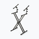 On-Stage KS7292, Double-X ERGO-LOK Keyboard Stand with Second Tier, 320 lbs. Weight Capacity, 12" - 32" Base Spread, Black
