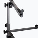On-Stage KS7365EJ, Folding-Z Keyboard Stand with Second Tier, 400 lbs. Weight Capacity, Welded Metal Construction, Black