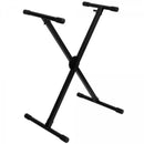 On-Stage KS8290X, ERGO-LOK Single-X Keyboard Stand with Lok-Tight Construction, Height Adjustment 27" - 38", 275 lbs. Weight Capacity, 12" - 32" Base Spread, Lok-Tight Metal Construction, Black