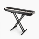 On-Stage KS8291XX, ERGO-LOK Double-X Keyboard Stand with Lok-Tight Construction, Height Adjustment 24.75" - 38.25", 27" - 38", 320 lbs. Weight Capacity, 12" - 32" Base Spread, Lok-Tight Metal Construction