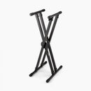 On-Stage KS8291XX, ERGO-LOK Double-X Keyboard Stand with Lok-Tight Construction, Height Adjustment 24.75" - 38.25", 27" - 38", 320 lbs. Weight Capacity, 12" - 32" Base Spread, Lok-Tight Metal Construction