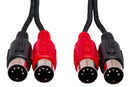 HOSA - Dual MIDI Cable, Dual 5-pin DIN to Same, 3 m