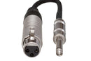 HOSA - Impedance Transformer, XLR3F to 1/4 in TS, 6 in