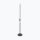 On-Stage MS7201QRB, Quik-Release Round-Base Mic Stand, Height 34"-62", Black