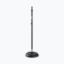 On-Stage MS7201QTR, Quarter-Turn Round-Base Mic Stand, Height 34"-60", Black