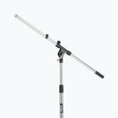 On-Stage MS7701C, Euro Boom Mic Stand, Height 32"-61.5", 30" Boom, 23" Base Spread, 5/8"-27" Threading, Chrome and Black
